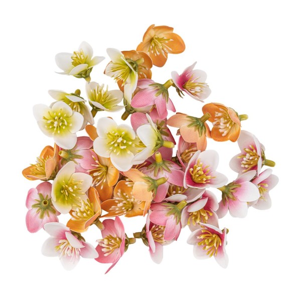 Deko-Blüten, Farbmix 5, Ø 3cm, verschiedene Farben, 38 Stück