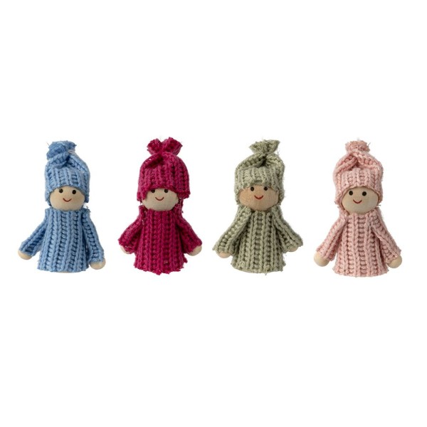 Winter-Püppchen, Alma, 6,5cm hoch, 4 Stück