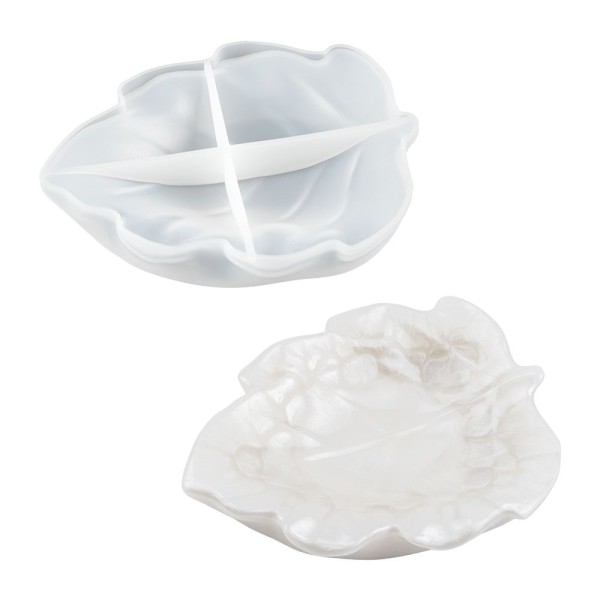 Silikonform, Blattschale 4, 17cm x 13cm x 3,8cm, transluzent, lebensmittelecht