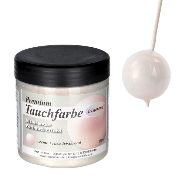 Premium-Tauchfarbe, irisierender Perlmutt-Effekt, creme & rosa-irisierend, 250ml