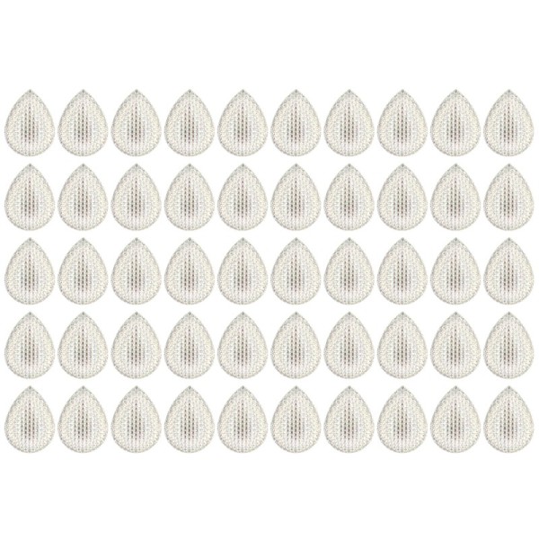 Kristallkunst-Schmucksteine, Tropfen 2, 2,5cm x 1,8cm, klar irisierend, 50 Stück