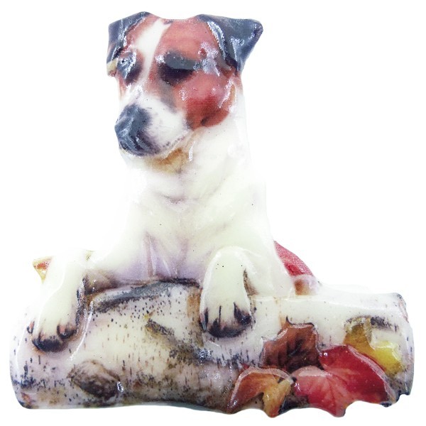 Wachsornament Hunde 5, farbig, geprägt, 7cm