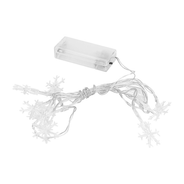 LED-Lichterkette, Schneeflocken, 10 LEDs in Warmweiß, 1,65m, Timer,