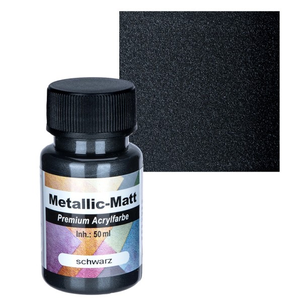 Metallic-Matt, Premium-Acrylfarbe, schwarz, 50 ml