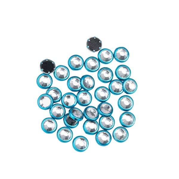Hot-Fix Glas-Kristalle zum Aufbügeln, Ø 5mm, türkis, 100 Stück