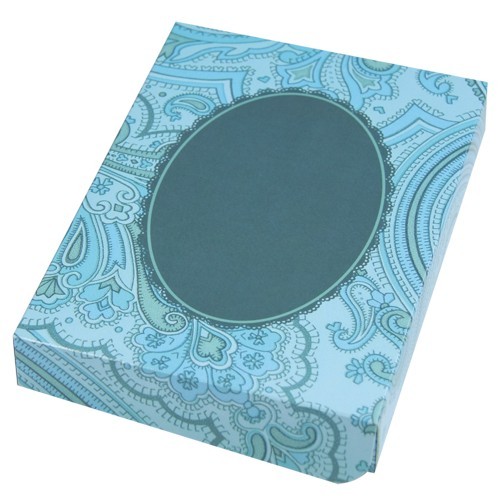 Geschenkbox, B6, Zierdeckchen, hellblau