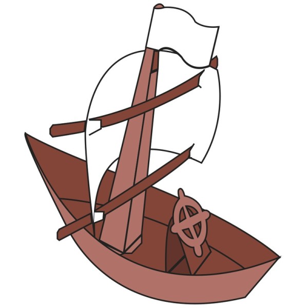 Design-Schablone Nr. 9 "Segelschiff", DIN A4 | Vatertag | Basteln