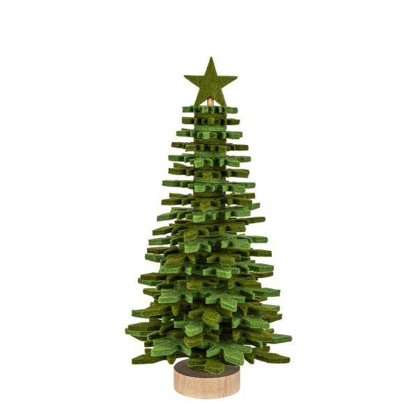 Filz-Tannenbaum zum Zusammenbauen, grün, Ø 14cm, 26cm hoch, 42-teilig
