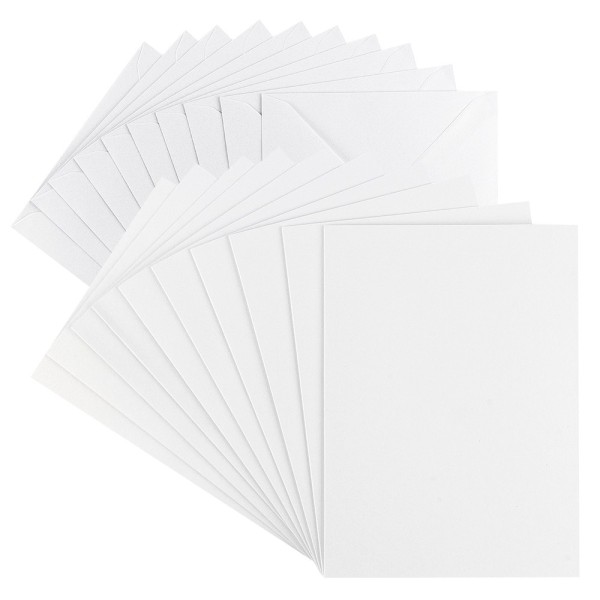 Grußkarten & Umschläge, 11,5cm x 16,5cm, weiß, 20-teilig