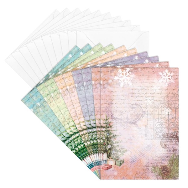 Motiv-Grußkarten, Weihnachten, 11,5cm x 16,5cm, 5 Designs, inkl. Umschläge, 10 Stück