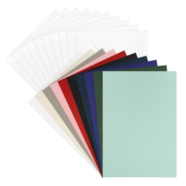 Grußkarten & Umschläge, Textur 2, 11,5cm x 16,5cm, 10 Farben, 20-teilig
