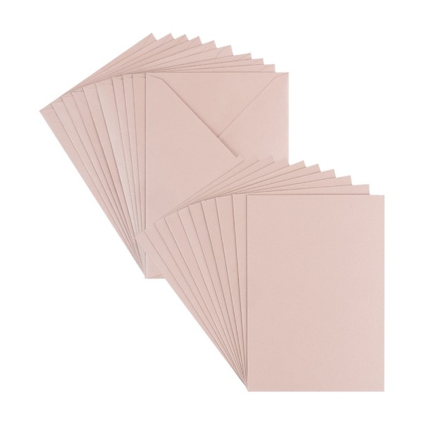 Grußkarten, Perlmutt, C6 (10,5cm x 14,8cm), altrosé, inkl. Umschläge, 10 Stück