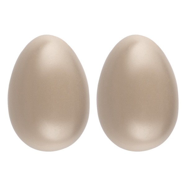 Deko-Eier, Ø 6,5cm, 10cm hoch, helltaupe, 2 Stück