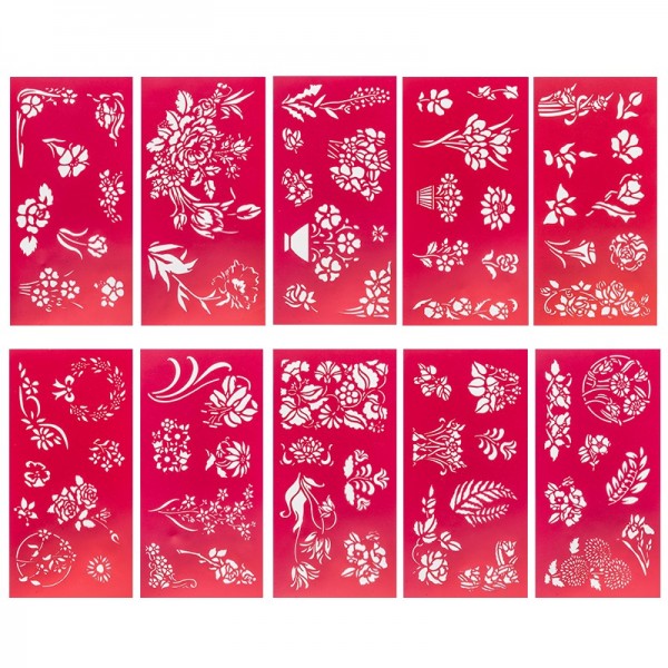 Schablonen, 10 x 20 cm, Design 4, 10er Set