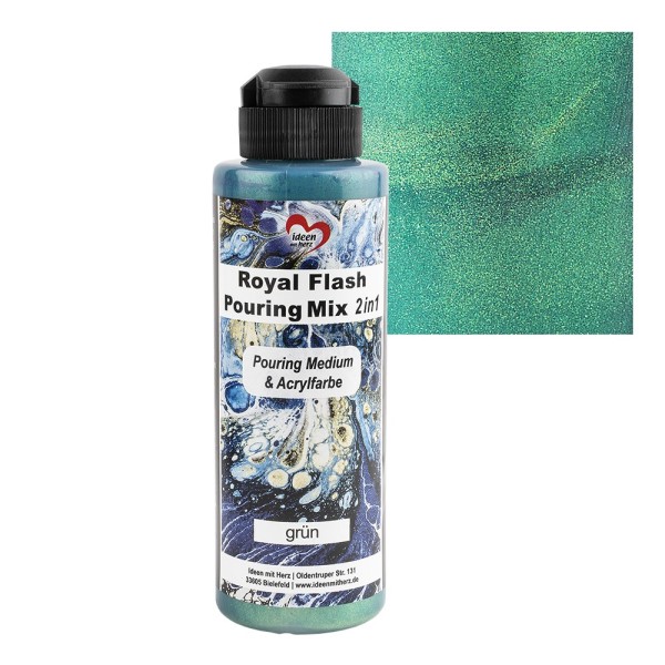 Royal Flash Pouring Mix, 2 in 1, Pouring Medium & Acrylfarbe, grün, 180ml