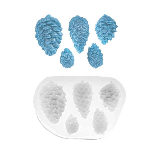 Silikonform, Tannenzapfen, 10,4cm x 7cm x 1,6cm, lebensmittelecht