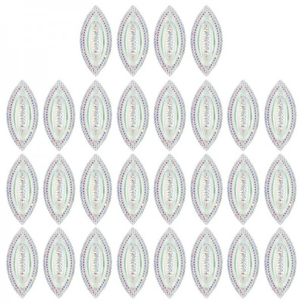 Kristallkunst-Schmucksteine, Navette, 3,9cm x 1,8cm, transparent, klar, irisierend, 28 Stück