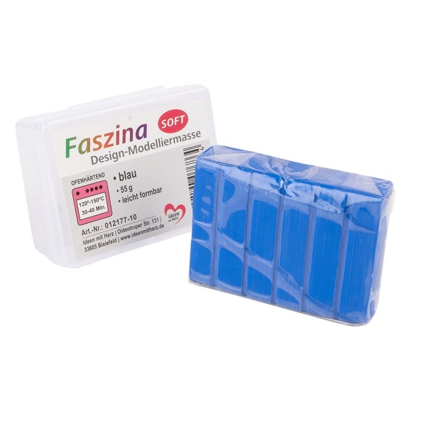 Faszina Soft, Design-Modelliermasse, blau, 55g, leicht formbar, ofenhärtend