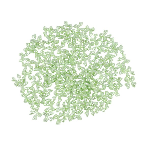 Miniatur-Schmuckstein-Schleifen, perlmutt, 0,9cm x 1cm x 0,2cm, pastell-grün, 100 Stück