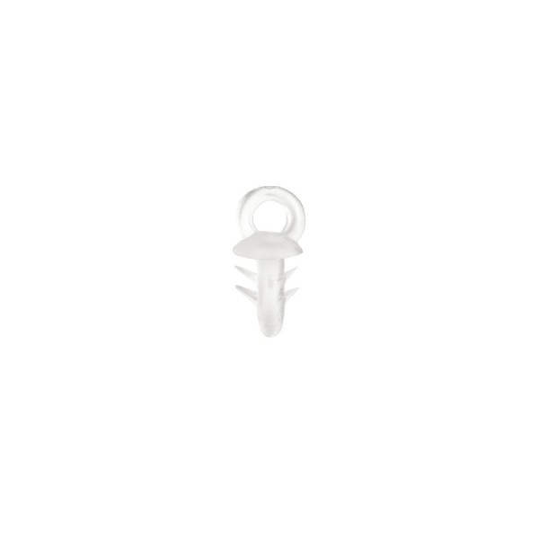 Aufhänger/Ösen aus Kunststoff, transparent/weiß, 50 Stück