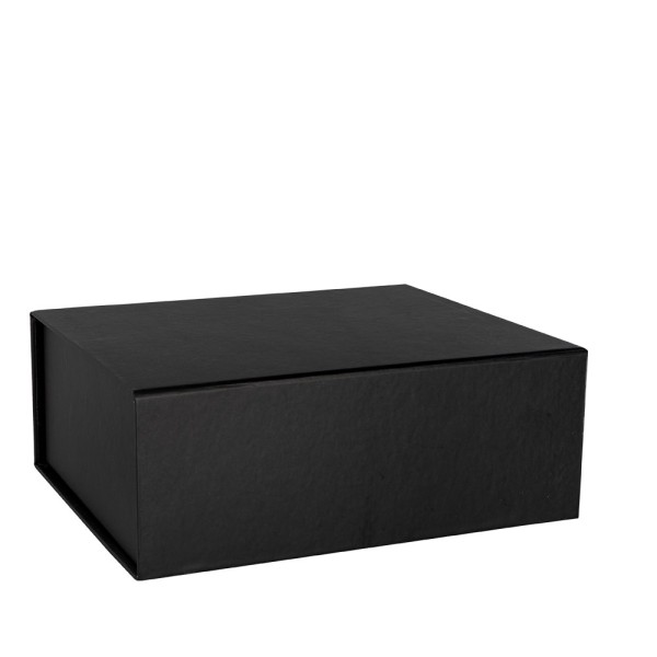 Faltbox mit Magnetverschluss, 21cm x 17,3cm x 8,2cm, 1200 g/m², schwarz
