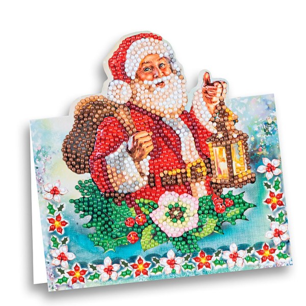 Diamond-Painting-Aufstellkarte, Frohe Weihnachten, 16,3cm x 16cm, inkl. Zubehör