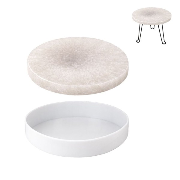 Silikonform, runde Scheibe/Tischplatte, Ø36cm, 5,8cm hoch, transluzent, lebensmittelecht