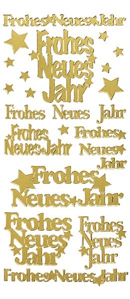 Sticker Frohes Neues Jahr, gold