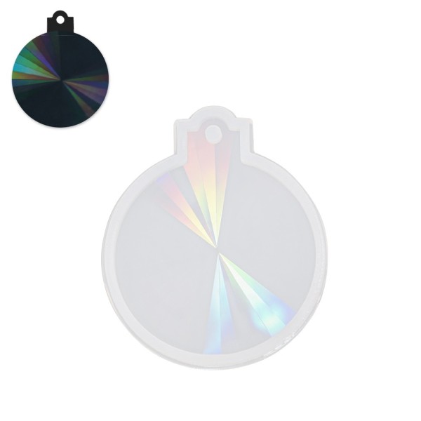 Silikonform, Holografie-Effekt, Weihnachtskugel, 6,8cm x 6,8cm x 0,8cm, lebensmittelecht