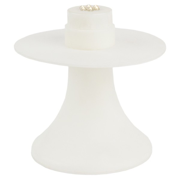 LED-Lampenpodest, Ø oben: 12cm, Ø unten: 10cm, 12cm hoch, weiß, 6 LEDs, warmweiß, Timer-Funktion