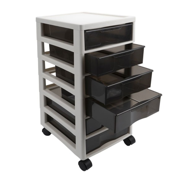 Rollcontainer mit 6 Schubladen, 34,3cm x 26,8cm x 64,5cm