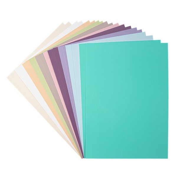 Glossy-Karton, DIN A4, 250 g/m², 10 verschiedene Pastelltöne, 20 Bogen