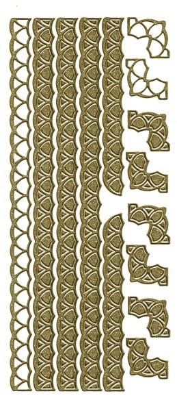 Microglitter-Sticker Bordüren & Eckornamente, gold