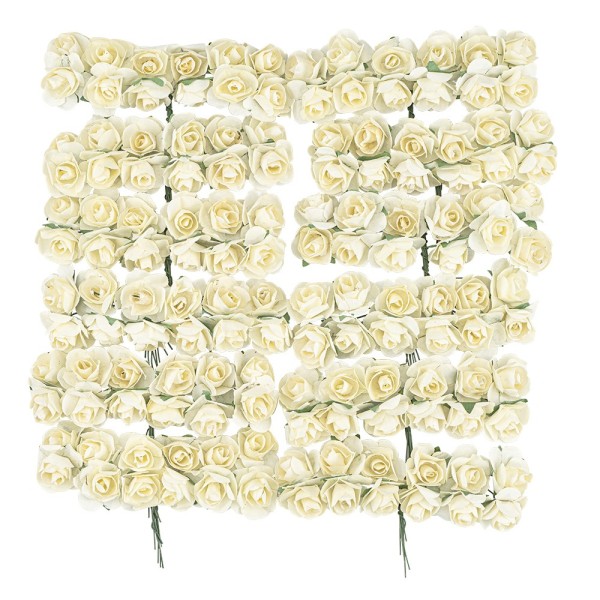Deko-Blüten, Rosen 2, Ø 2cm, creme, 144 Stück