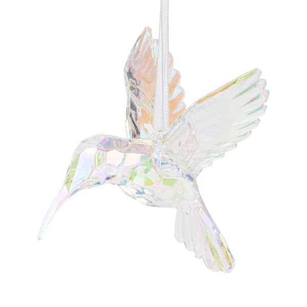 Kristall-Kolibri, facettiert & irisierend, 8,2cm x 7,8cm x 10,4cm, inkl. Organzaband