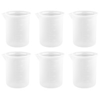 6x Silikon Messbecher 100ml - Vielseitig Für Waschpulver & Epoxidharz