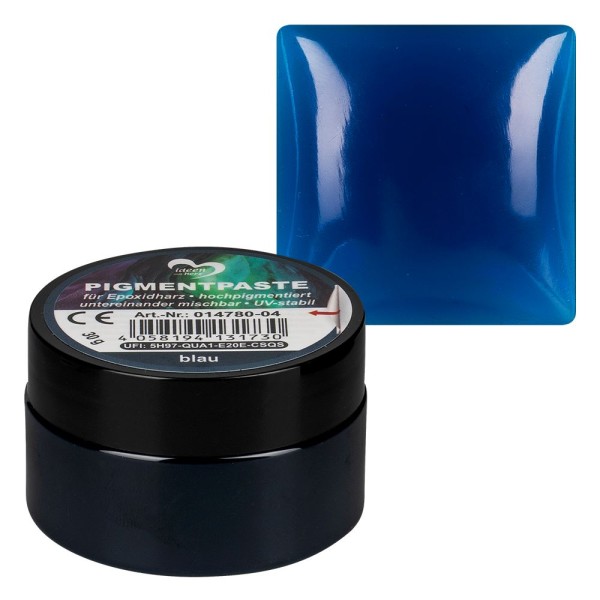 Pigmentpaste für Epoxidharz, 30g, blau, hochpigmentiert, untereinander mischbar, UV-stabil