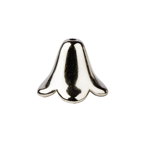 Blütenkelche, metallic, 1cm x 1,4cm, silber, 20 Stück