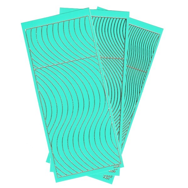 Sticker, Schwung-Linien, 3 Bogen, mint