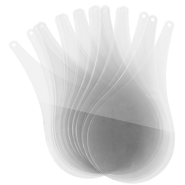 Windradfolien-Scheiben, Tropfen, 11,3cm x 22cm, transparent, mit Loch, 20 Stück