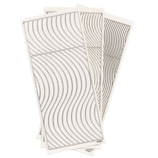 Sticker, Schwung-Linien, 3 Bogen, transparent