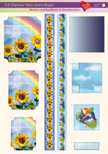3-D GlamourGloss Bogen, kirchliche Motive, DIN A4, Motiv 8
