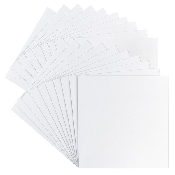 Grußkarten & Umschläge, 16cm x 16cm, weiß, 20-teilig