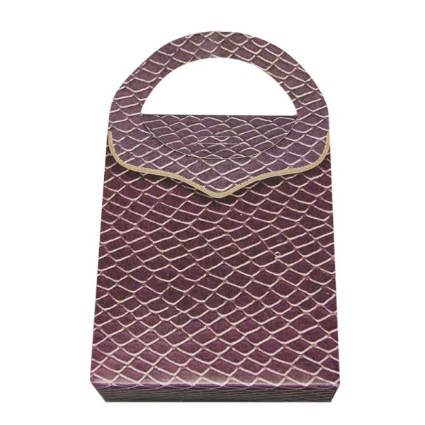 Geschenktasche Lederoptik, 4,5 x 11,5 x 20 cm, violett