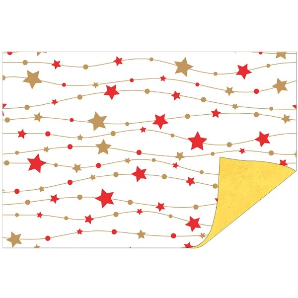 Faltpapiere Duo-Design 23, 10x15 cm, Sterne/goldgelb, 50 Stück