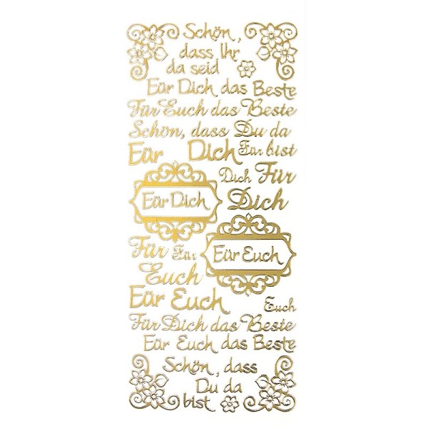 Sticker, Schriften, "Für Dich/Euch", uvm., Spiegelfolie, gold