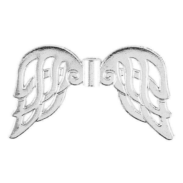 Filigrane Engelsflügel, Design 6, 3,7cm, silber, 10 Stück