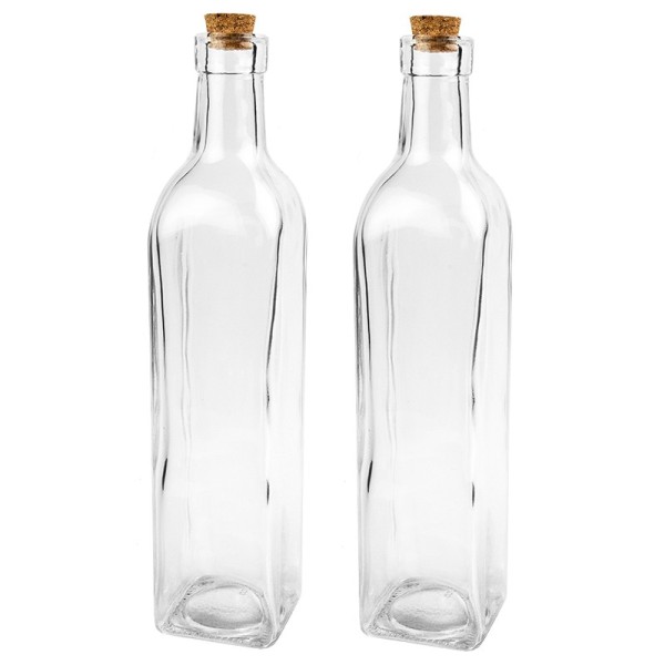 Glasflasche mit Korken, 550ml, 2 Stück