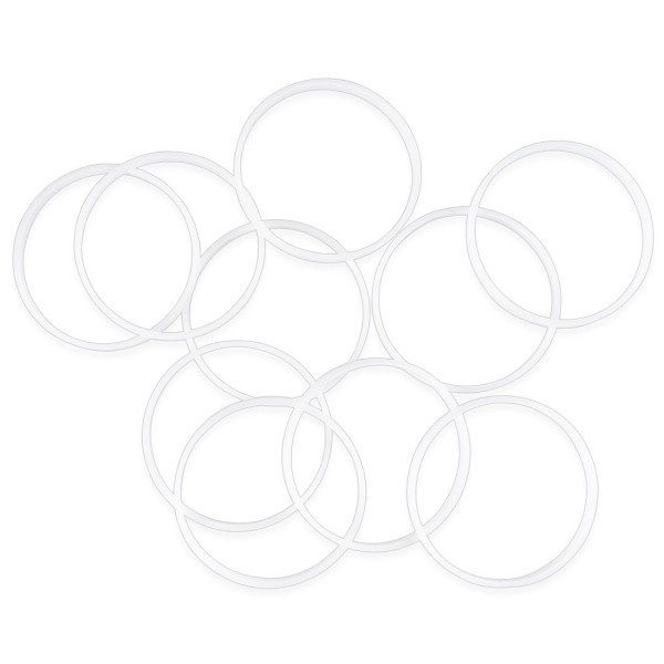 Ringe, Rohlinge, außen: Ø8,2cm, innen: Ø7,7cm, 6mm stark, weiß, 10 Stück