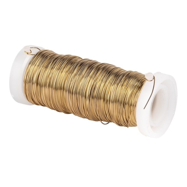 Metalldraht, 50m lang, Ø 0,3mm, hellgold